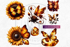 Autumn Jewels Butterfly Clipart Bundle: Moody Floral PNGs Product Image 4