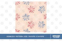 American 4th of July Patriotic Fireworks Seamless Pattern Product Image 2