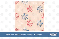 American 4th of July Patriotic Fireworks Seamless Pattern Product Image 2