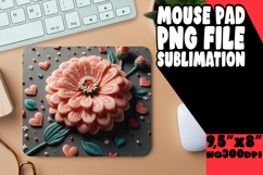 Blissful Mouse Pad Sublimation Magic, 3D Flower Product Image 1