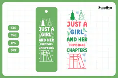 Christmas Bookmark Saying SVG For Book Lovers - Just A Girl Product Image 3