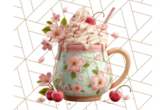 Pastel Coffee Mug Clipart PNG, Latte Iced Coffee Tea Cups Product Image 4