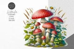 Mushrooms clipart, Forest clipart, Summer clipart Product Image 1