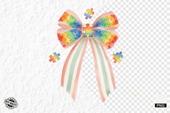 Autism Ribbon Bows Clipart Product Image 1