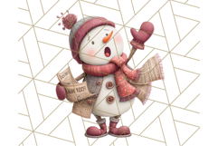 Snowman Family Clipart PNG Winter Holiday Art Product Image 4