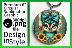 Artistic Round Design Keychain Template , Cute Animals Product Image 1