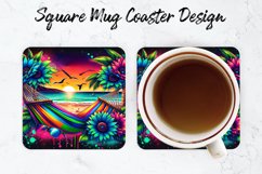 Beach Sunset Mug coaster | Coaster | Sublimation Design Product Image 1