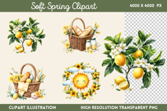 Soft Spring Clipart PNG Product Image 1