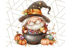 Spooky Cute Halloween Gnome PNG Clipart, Witch Ghost Bat Product Image 4
