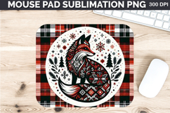 Watercolor Fox stock Mouse Pad Sublimation - Christmas PNG Product Image 1