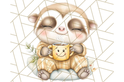 Warm &amp; Fuzzy Mornings PNG Clipart, Cozy Animal Art Download Product Image 4