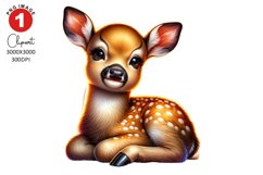 Cute Deer Clipart, Animals Clipart Sublimation Product Image 1