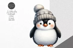 Christmas clipart, Penguin clipart, Winter clipart Product Image 1