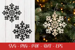 Snowflake laser SVG PNG| Christmas Snowflakes ornament Product Image 2