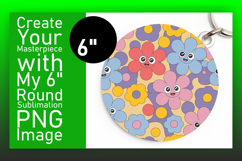 Dynamic Keychain Circle PNG Artwork , Flower Pattern Product Image 1