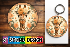 Luminous Keychain Round PNG, Giraffe Product Image 1