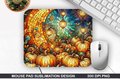 Pumpkin Mouse Pad Sublimation, Halloween Mouse Pad PNG Product Image 1