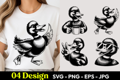 Happy Duck SVG PNG Product Image 1