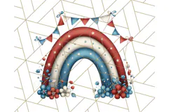 Patriotic Scandinavian Rainbow Clipart PNG, 4th Of July Png Product Image 4