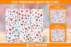Rainbow Heart Shaped Tumbler Wrap Designs Product Image 1
