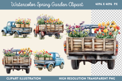 Watercolor Spring Garden Clipart Bundle PNG Product Image 3