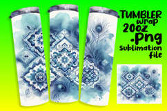 Custom 20oz Tumbler Wrap Download , Watercolor Patter Product Image 1