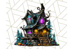 Haunted Houses Clipart PNG, Spooky Halloween Homes Product Image 4