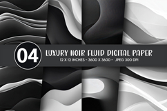 Luxury Noir Fluid Digital Paper Product Image 1