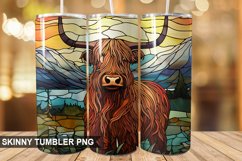 Stained Glass Highland Cow PNG Tumbler Design Product Image 1