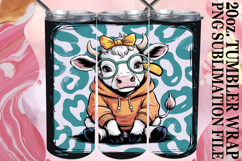 Uplifting Vibes 20oz tumbler wrap, Cute Cow Product Image 1