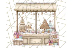 Christmas Sweet Shoppe Clipart PNG, Pastel Bakery Art Product Image 4