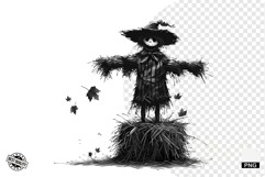 Black and White Halloween Autumn Clipart Product Image 1