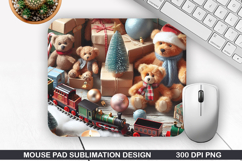 Holiday Bears Mouse Pad Sublimation, Christmas Mouse Pad PNG Product Image 1