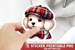 Christmas Dog Sticker| Christmas Sticker PNG Design Product Image 1