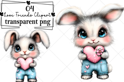 Whimsical Love Friends Clipart Watercolor PNG Product Image 1