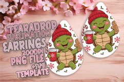 Artistic Teardrop Earrings Template PNG , Christmas Product Image 1