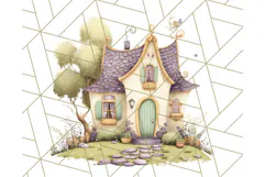 Whimsical Cottagecore Cottage PNG Clipart, Fairy House Png Product Image 4
