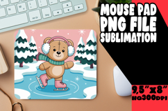 Blissful Mouse Mat Sublimation PNG, Cute Bear Product Image 1