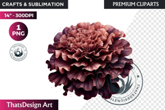 Moody Rose Gold &amp; Mauve Flowers PNG, Dark Romance Clipart Product Image 1