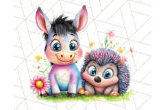 Cute Animal Friends Clipart PNG, Bright Spring Animal Duos Product Image 4