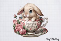 Valentines Day Bunny Cups Clipart PNG Product Image 1