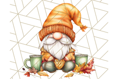 Fall Gnome PNG Clipart, Cute Autumn Gnomes with Pumpkins Product Image 4