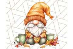Fall Gnome PNG Clipart, Cute Autumn Gnomes with Pumpkins Product Image 4