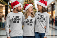 Christmas Family Matching T-Shirt Mockups | Holiday Group Product Image 1