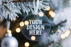 Acrylic Christmas Ornament Mockups | Clear Holiday Ornament Product Image 1