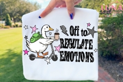 Off to Regulate Emotions PNG, Funny Goose Scooter Design Product Image 3