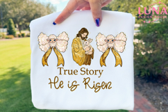 He Is Risen Preppy Gold Foil Easter Png Easter Png Product Image 3