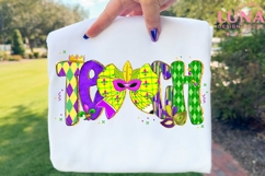 Preppy Teacher Marid Gras Coquette Bow Png, Mardi Gras Teach Product Image 5