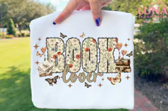 Retro Book Lover Png, Cottagecore Reading Png Vintage FloraL Product Image 6