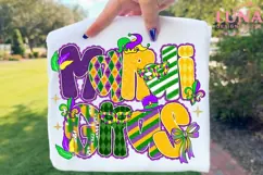 Brushstroke Mardi Gras PNG, Fleur De Lis Coquette PNG Product Image 1